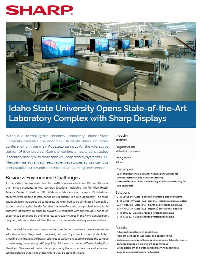 Sharp, Idaho State, Displays, Case Study, Lasalle Business Machines