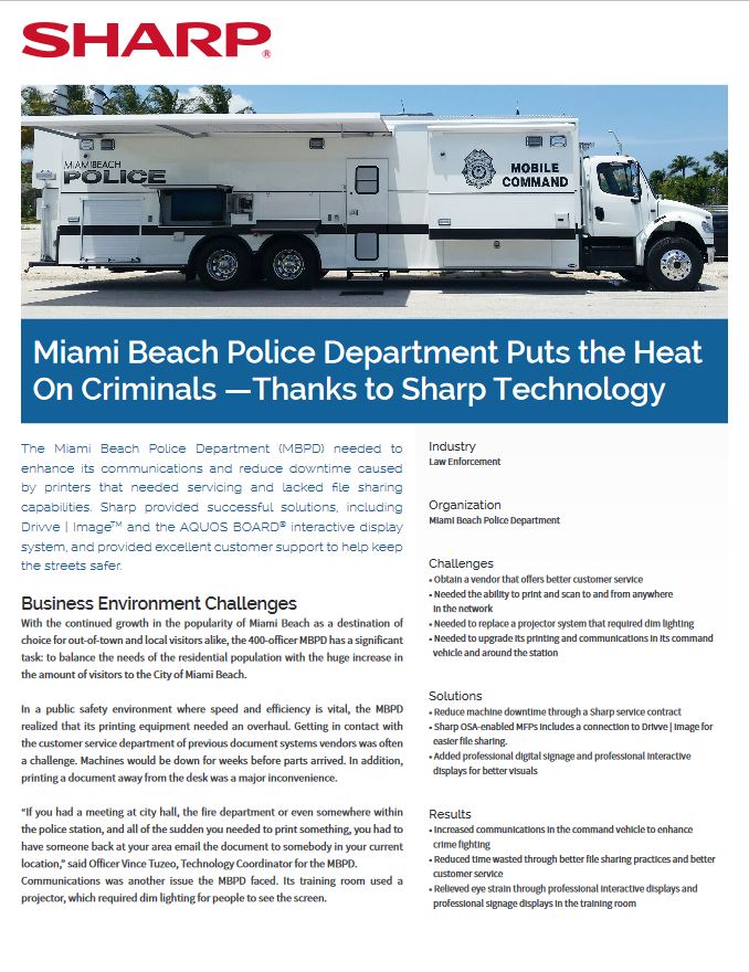 Sharp, Miami Police, Case Study, Lasalle Business Machines